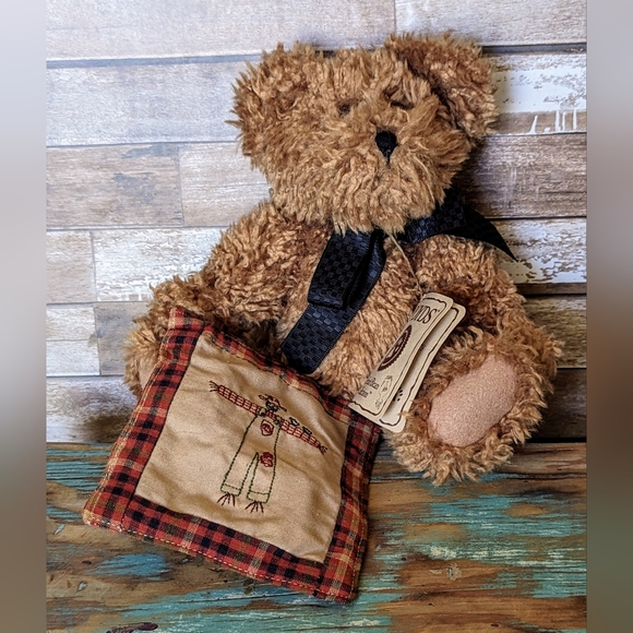 Boyds Bears "Abner Harvestbeary #904437 Plush Teddy w Scarecrow Quilt - Picture 1 of 12